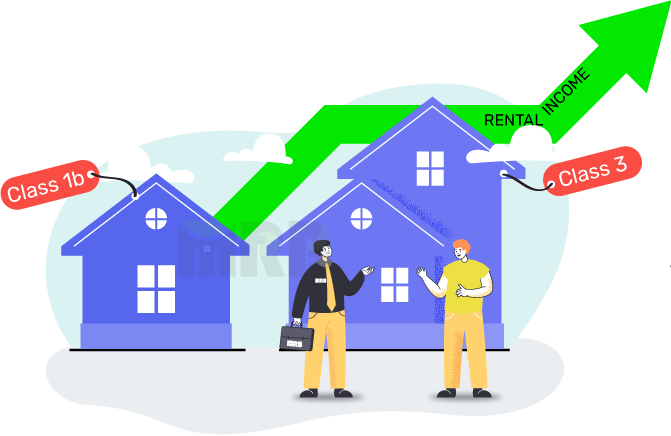 Two people discussing shared accommodation setup.